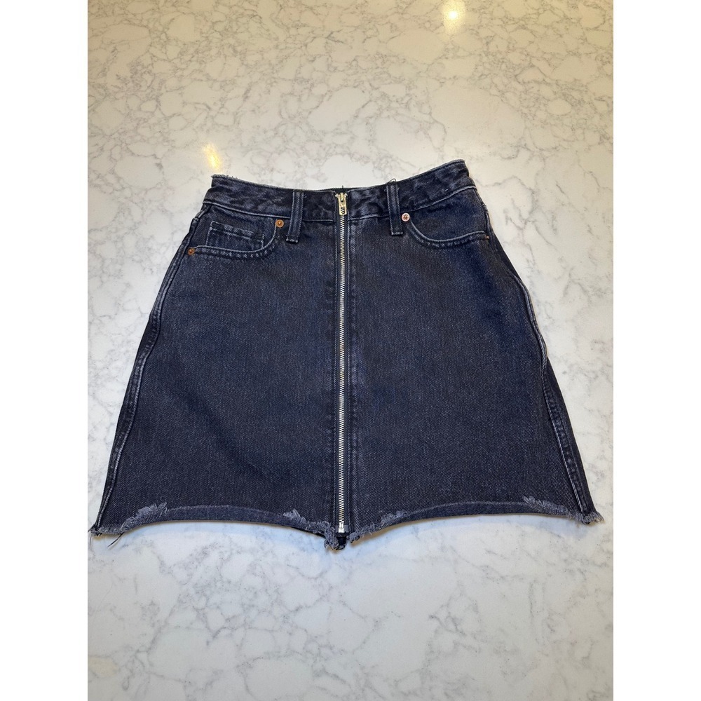 Abercrombie & Fitch Zoe Natural Rise Vintage A-Line Skirt Faded Black Size 24